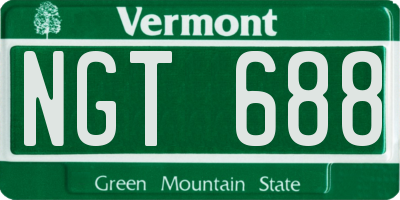 VT license plate NGT688