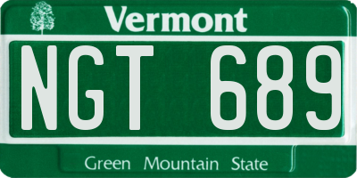 VT license plate NGT689