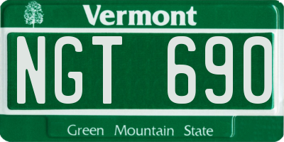VT license plate NGT690