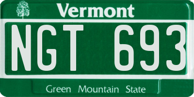 VT license plate NGT693