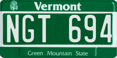VT license plate NGT694