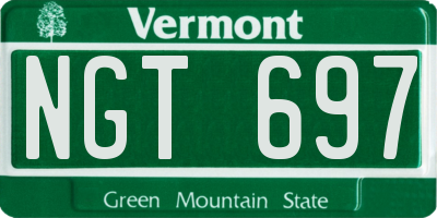 VT license plate NGT697