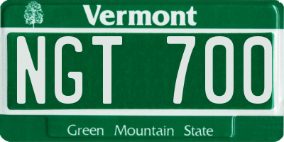 VT license plate NGT700