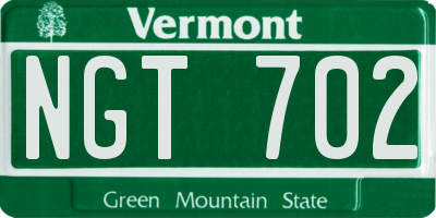 VT license plate NGT702
