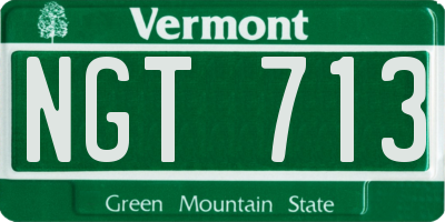 VT license plate NGT713
