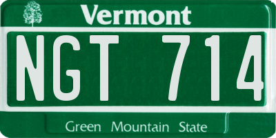 VT license plate NGT714