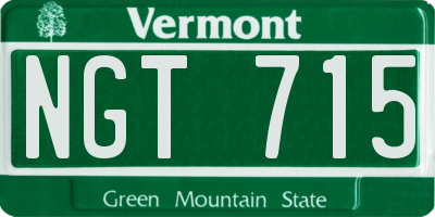 VT license plate NGT715