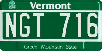VT license plate NGT716