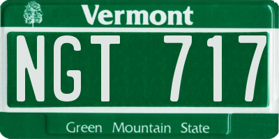 VT license plate NGT717