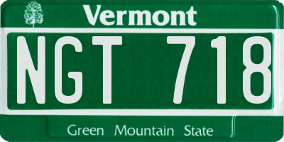 VT license plate NGT718