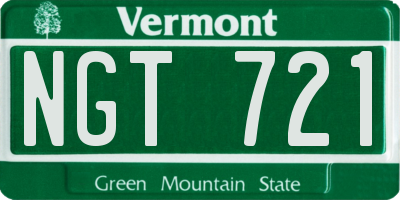 VT license plate NGT721