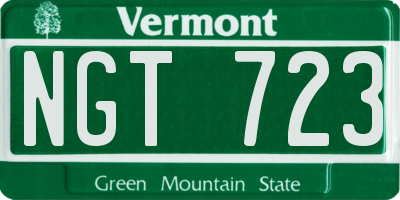 VT license plate NGT723
