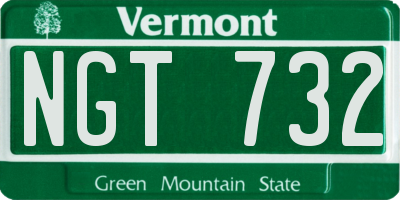 VT license plate NGT732