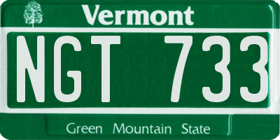 VT license plate NGT733
