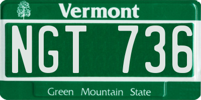 VT license plate NGT736
