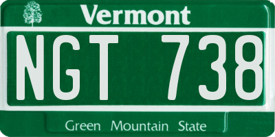 VT license plate NGT738