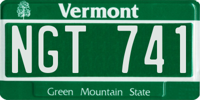 VT license plate NGT741