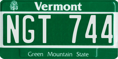 VT license plate NGT744
