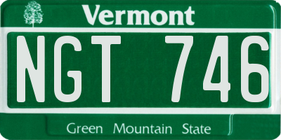 VT license plate NGT746