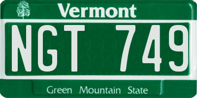 VT license plate NGT749