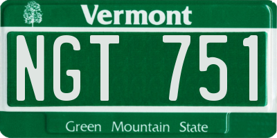 VT license plate NGT751