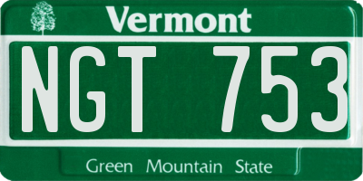 VT license plate NGT753