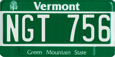 VT license plate NGT756