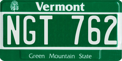 VT license plate NGT762