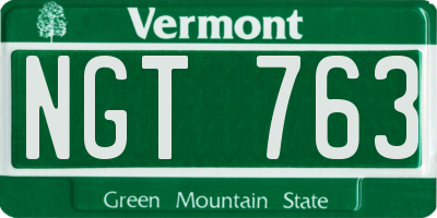 VT license plate NGT763