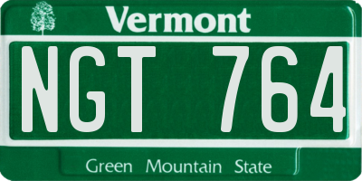VT license plate NGT764