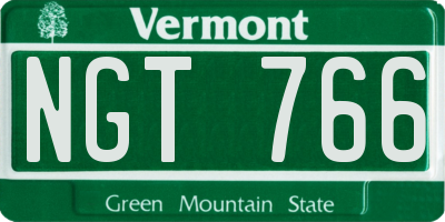 VT license plate NGT766