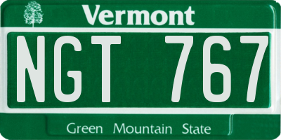 VT license plate NGT767