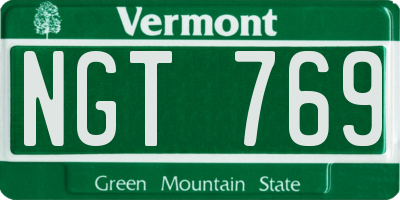 VT license plate NGT769
