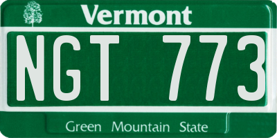 VT license plate NGT773