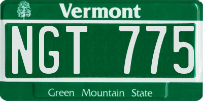 VT license plate NGT775