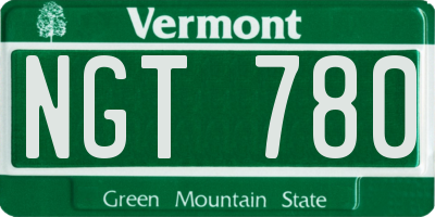 VT license plate NGT780