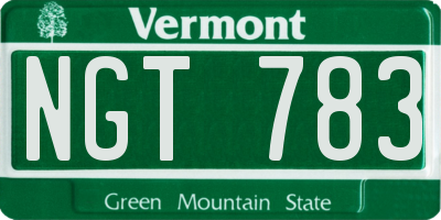 VT license plate NGT783