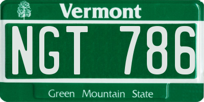 VT license plate NGT786