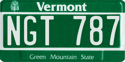 VT license plate NGT787