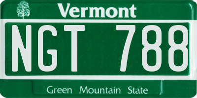 VT license plate NGT788
