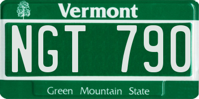 VT license plate NGT790