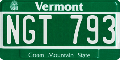 VT license plate NGT793