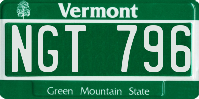 VT license plate NGT796
