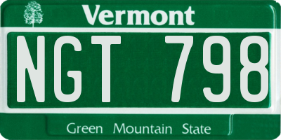 VT license plate NGT798