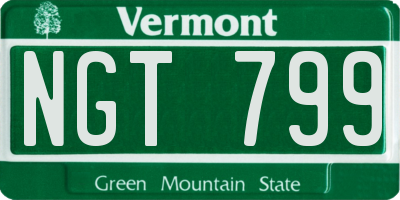 VT license plate NGT799