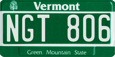 VT license plate NGT806