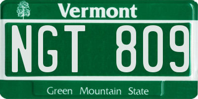 VT license plate NGT809