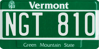 VT license plate NGT810