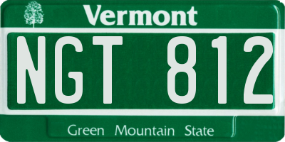 VT license plate NGT812