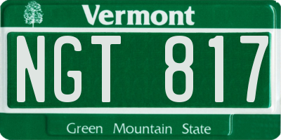 VT license plate NGT817